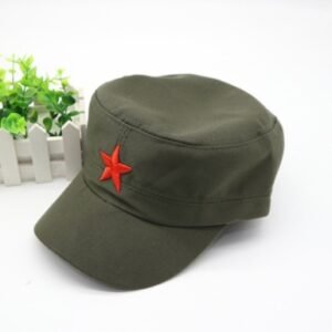 BaseballCap Flat Top Male Red Army Ap – Army Green, Adjustable
