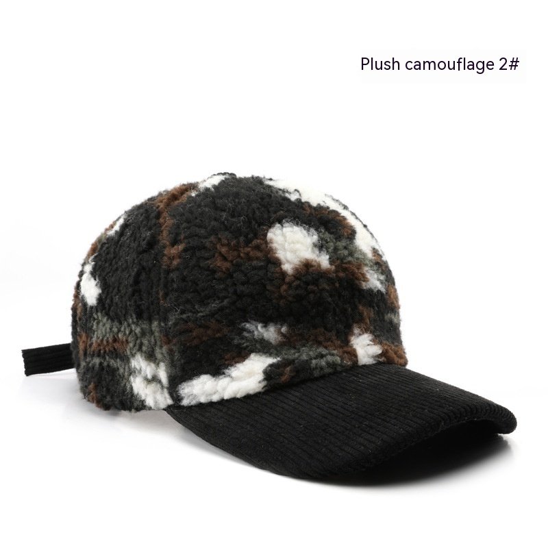 Autumn Winter Assorted Colors Plush Camouflage Outdoor Keep Warm Baseball Cap - Image 3
