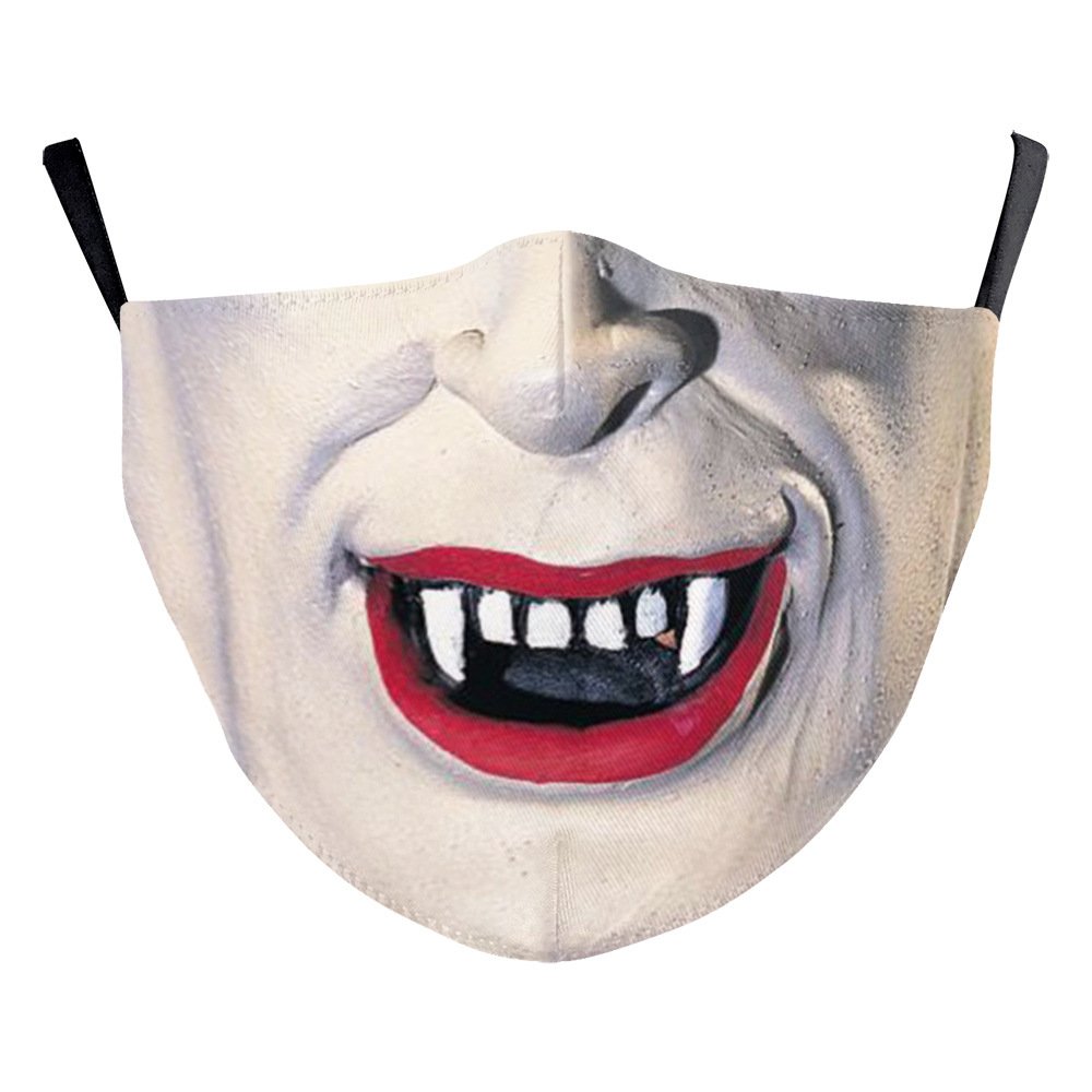 Halloween Digital Printing Funny Horror Face Double Layer Dust Mask - Image 9