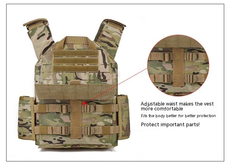 Nylon 1000D Laser Cutting Buckle Quick Take Off Tactical Vest - Image 4