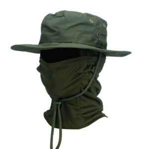 Camouflage Boonie Hat Army Summer Breathable Sun-proof Army Fans Rounded Hat – Army Green Upgraded Version, Round Cap Suit