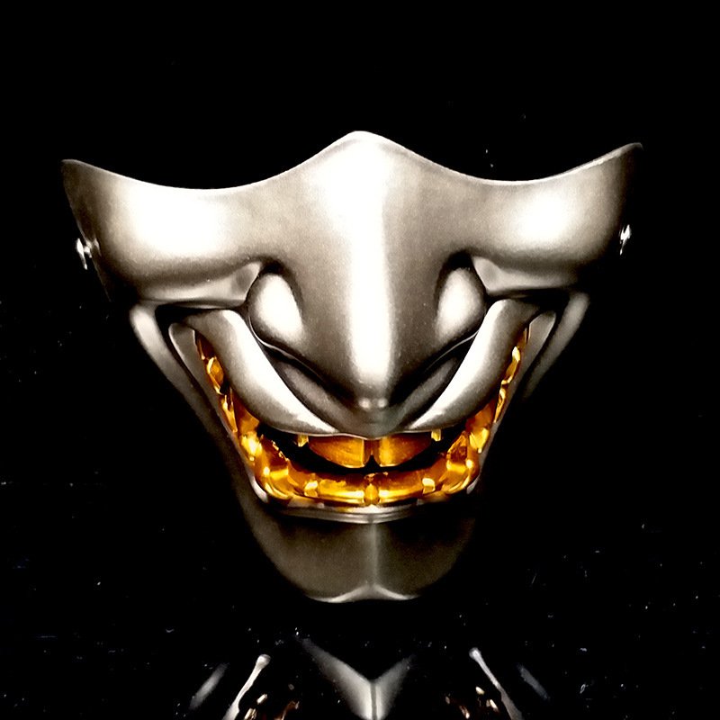 Halloween Prajna Mask Half Face Resin Horror Tactics - Image 4