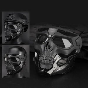 Skull Messenger Full Face Protective Mask – Black, One size