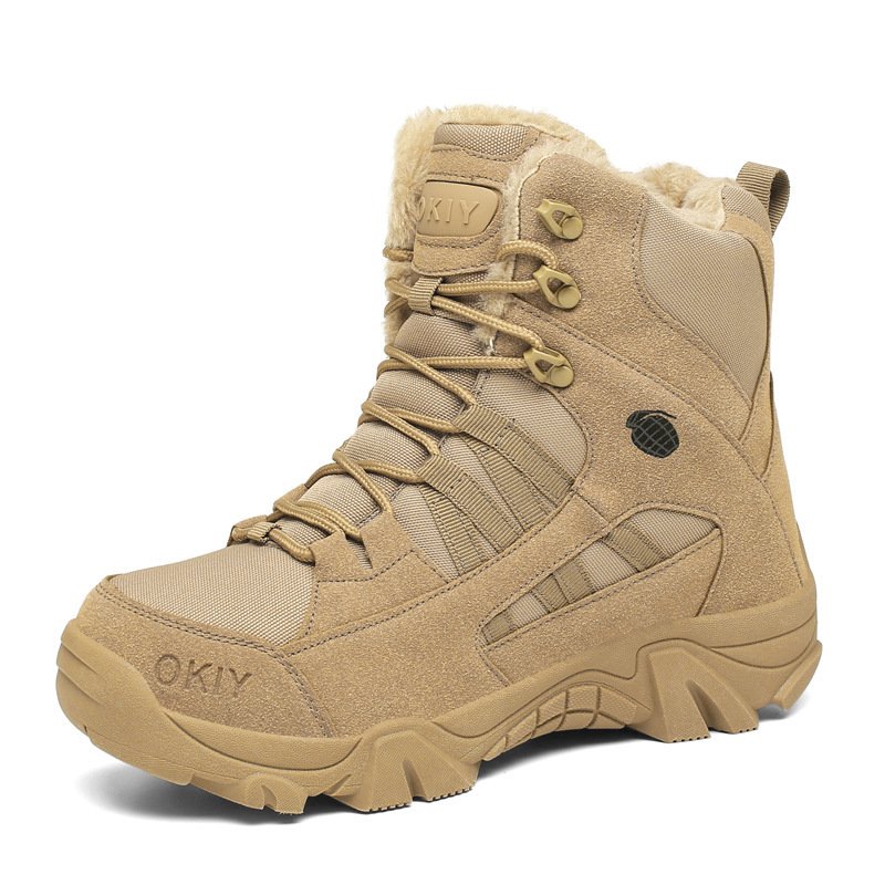 Men's Export Winter Camping Combat Military Fleece-lined Warm Snow Outdoor Climbing Boots Training Shoes - Image 5