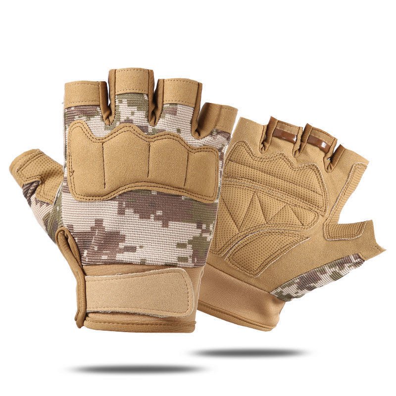 Men's And Women's Camouflage Outdoor Half-finger Gloves - Image 7