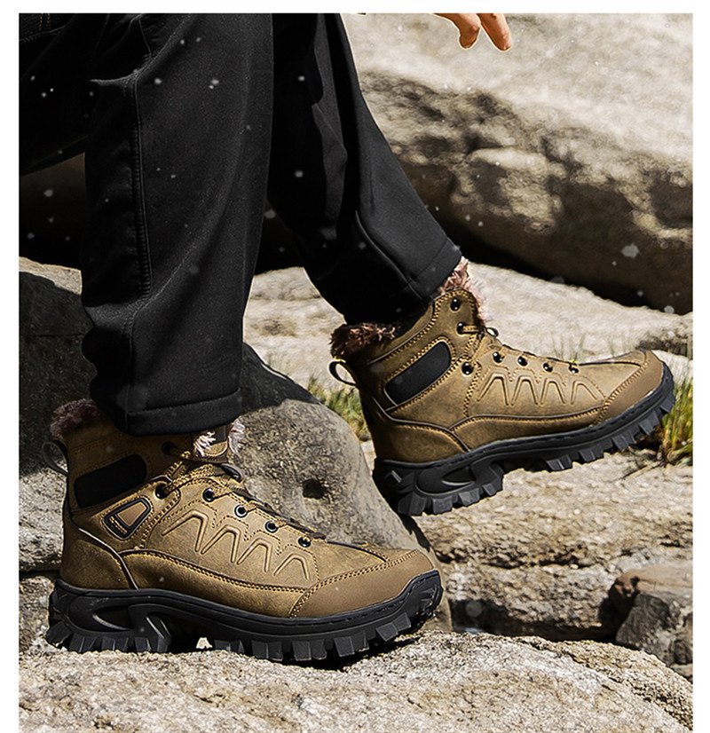 Men's Plus Size Warm High Top Outdoor Cotton Shoes - Image 2