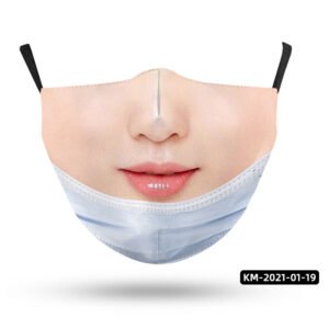 Strange Face Mask Parody Simulation Printing Adult – R