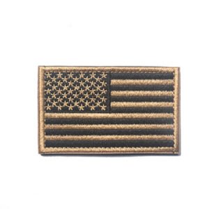 Velcro Label Stars And Stripes Embroidered Cloth Tips Qi Zhang – Mud Color Left
