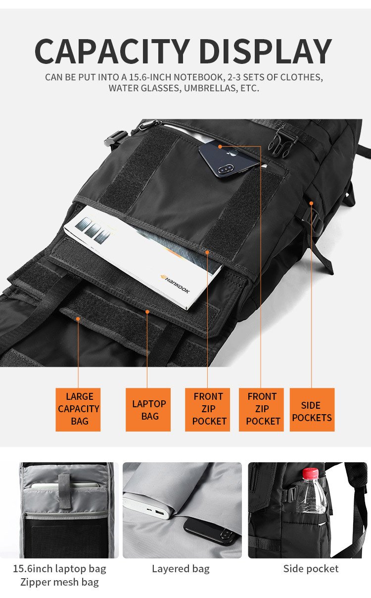 Men's Large Capacity Functional Tactical Backpack - Image 4