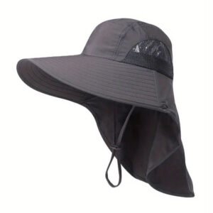 Summer Men’s Outdoor Protection UV Protection Sun Hat – Dark Gray, M