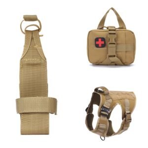 Tactical Dog Clothes Quick Disassembly Dog Vest Outdoor Pet Training Clothes – Mud color set B, L