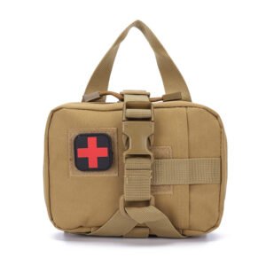 Tactical Dog Clothes Quick Disassembly Dog Vest Outdoor Pet Training Clothes – Mud color survival kit, 20.5×9.5×18.5cm