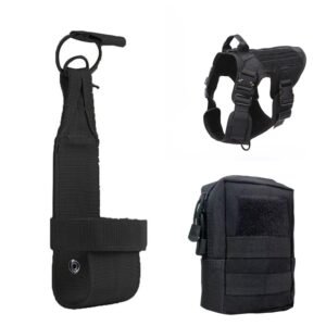 Tactical Dog Clothes Quick Disassembly Dog Vest Outdoor Pet Training Clothes – Black set C, M