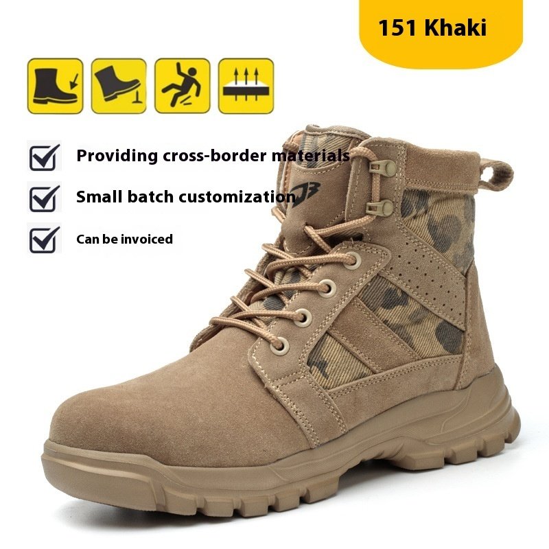 Outdoor Protective Combat Boots Steel Toe Cap Attack Shield And Anti-stab Safety Boots Wear-resistant High-top - Image 4
