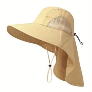 Summer Men’s Outdoor Protection UV Protection Sun Hat – Khaki, M