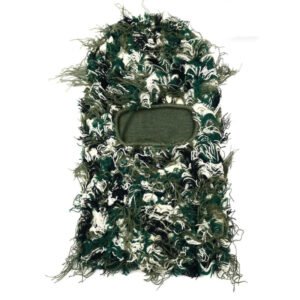 Balaclava Men’s And Women’s Knitted Camouflage Headgear Personality Fashion Wool Hat – Green Camo, 56 59cm