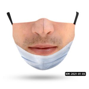 Strange Face Mask Parody Simulation Printing Adult – O