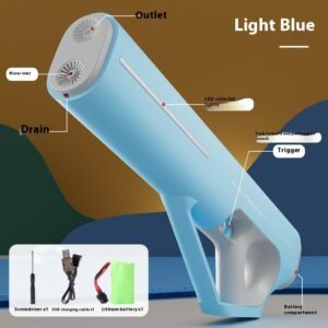 Automatic Water Feeding Pulse Electric Water Gun Toy – Light Blue