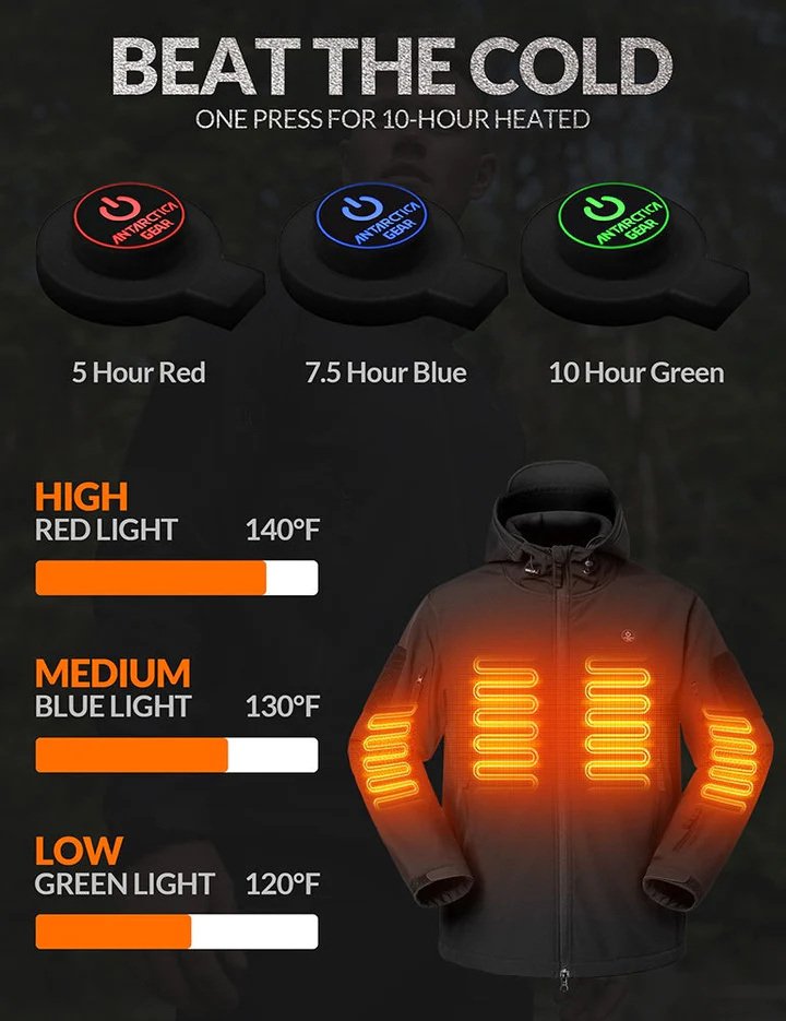 Heated Jacket For Women, ANTARCTICA GEAR Winter Coat With 12V 16000mAh Battery Pack, Soft Shell Heating Hood Jacket - Image 5