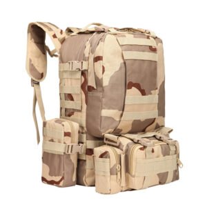 Actical Army Camouflage Camping Combination Backpack – Three sand camouflage