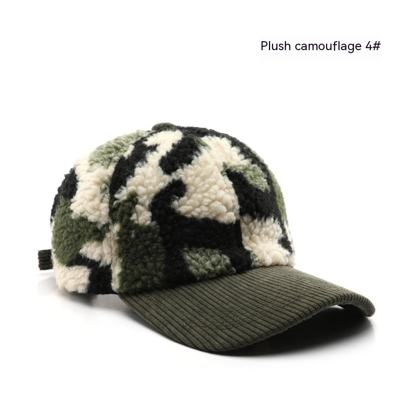 Autumn Winter Assorted Colors Plush Camouflage Outdoor Keep Warm Baseball Cap - Image 5