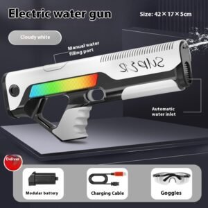 Automatic Water Feeding Pulse Electric Water Gun Toy – Cloud White