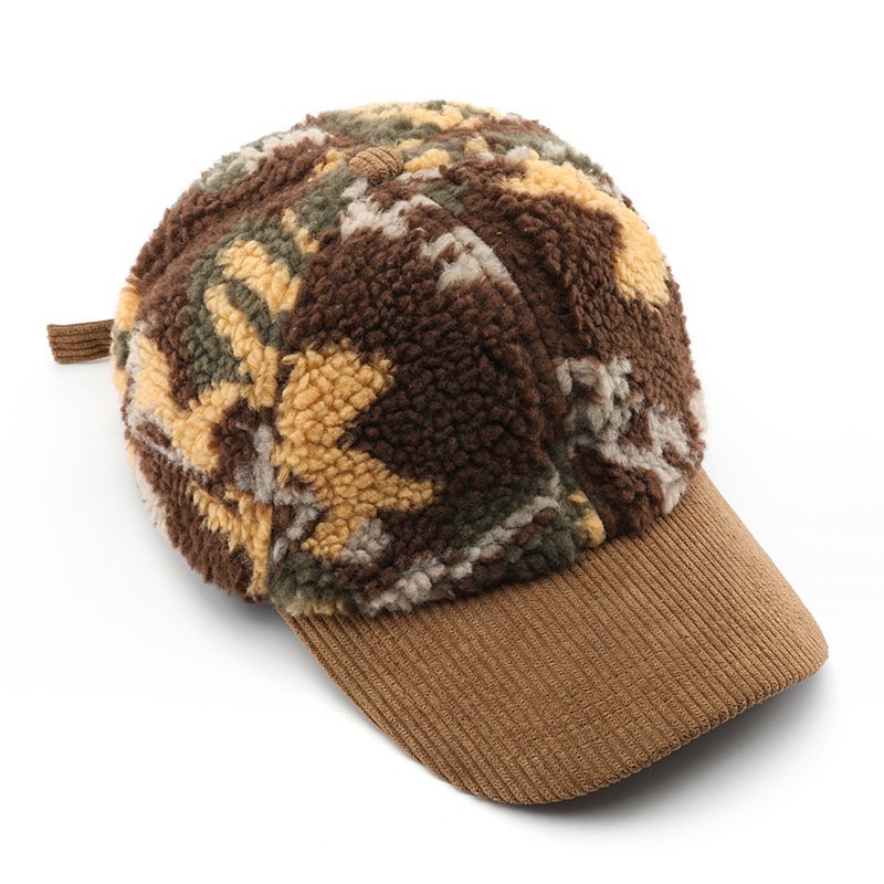 Autumn Winter Assorted Colors Plush Camouflage Outdoor Keep Warm Baseball Cap - Image 9