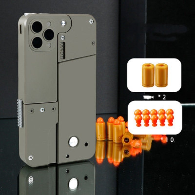 Harmless Folding Pistol Bullet Automatic Shell Throwing Toy Creative Soft Mobile Phone Appearance Gun Outdoor Interactive Kid Gift - Image 9