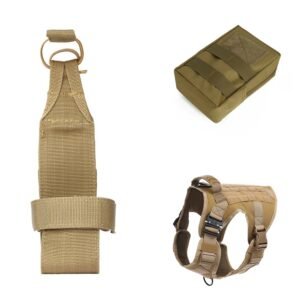Tactical Dog Clothes Quick Disassembly Dog Vest Outdoor Pet Training Clothes – Mud color set C, M