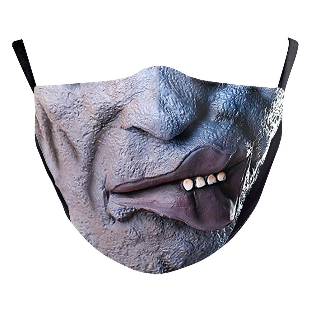 Halloween Digital Printing Funny Horror Face Double Layer Dust Mask - Image 2