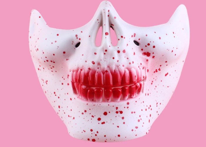 Warrior Army Fan Field Horror Bloody Skull Half Face Mask - Image 5