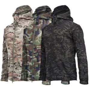 Men’s Fashion Blazer Sharkskin Tactical Jacket