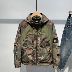 Men’s Hooded Camouflage Coat Youth All-matching Workwear Jacket