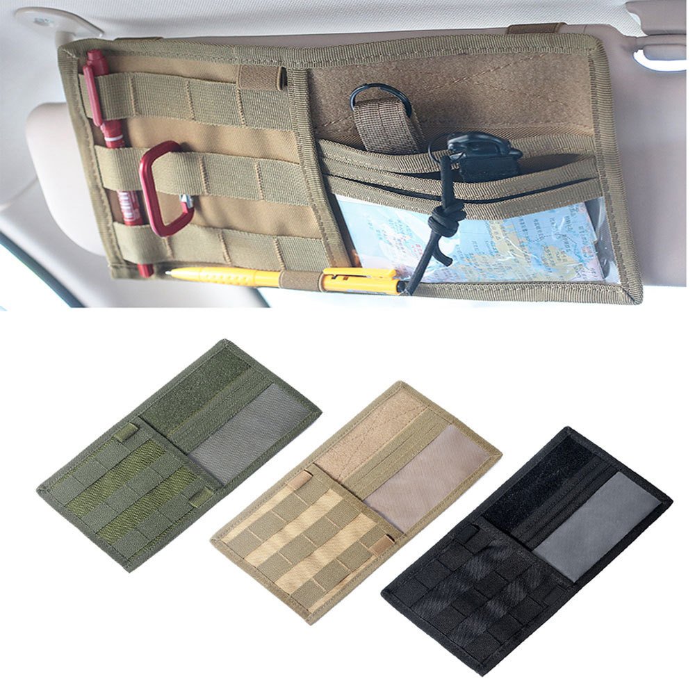 Tactical Car Sun Visor Card Holder Organiser MOLLE Panel - Image 2
