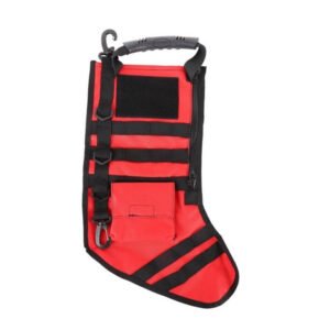 Tactical Christmas Stockings Bag Military Hanging Ornament Outdoor Sports – Red