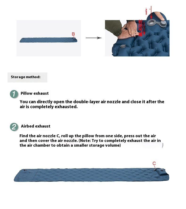 Outdoor Honeycomb Press Type Inflatable Mattress Single Thickened Moisture-proof Tent Sleeping Mat - Image 10