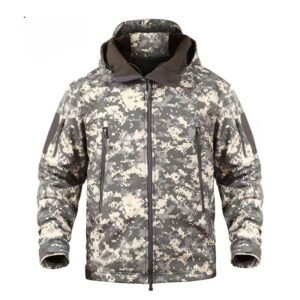 Ruins Russian Camouflage Shark Skin Shell Jacket Suit Fleece-lined Waterproof Tactical Suit – ACU, XL