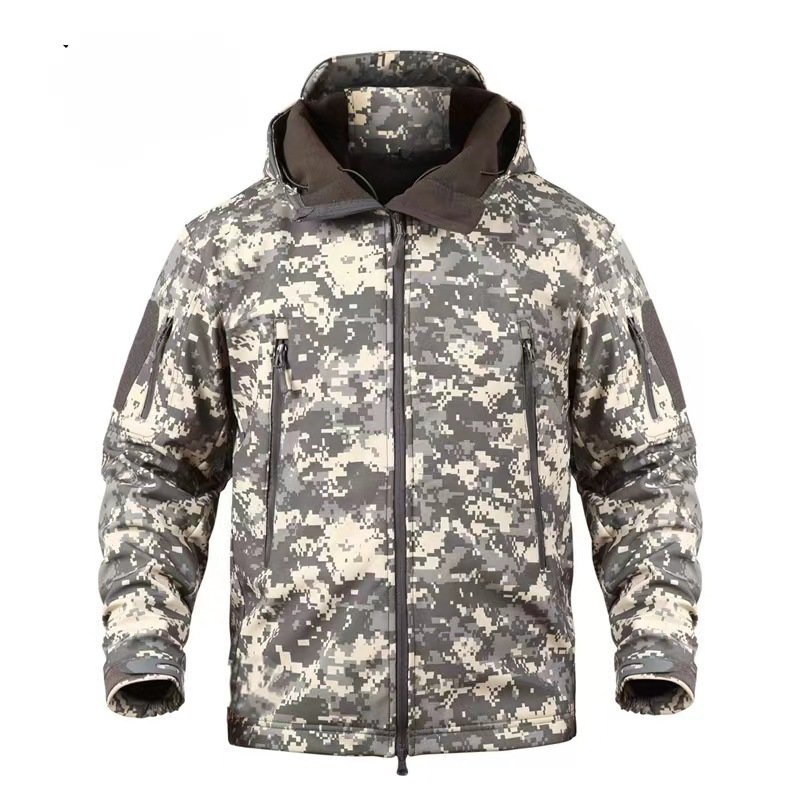 Ruins Russian Camouflage Shark Skin Shell Jacket Suit Fleece-lined Waterproof Tactical Suit - Image 10