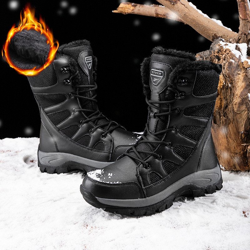 Winter Plus Velvet Army Boots Men's Warm Snow Boots High Top Cotton Shoes Men - Image 3
