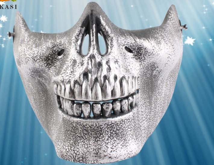 Warrior Army Fan Field Horror Bloody Skull Half Face Mask - Image 3