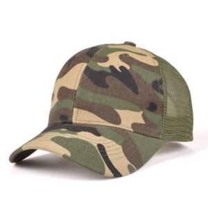 Summer Camp Outdoor Cotton Camouflage Baseball Hat – Breathable Forest Camo, adjustable