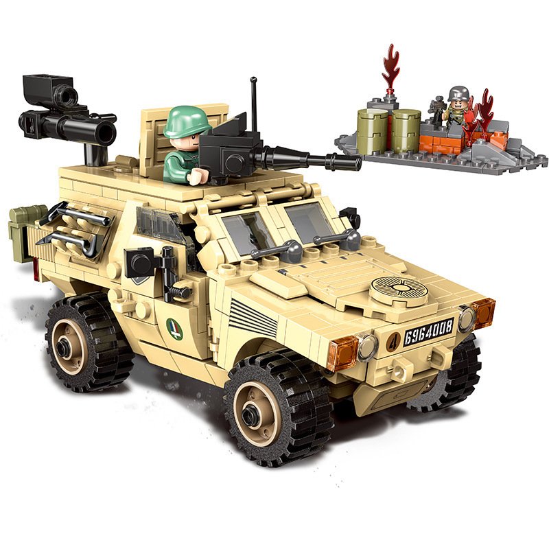 Armor Car Small Particle Assembly Building Blocks Model Military SWAT Educational Toys - Image 7