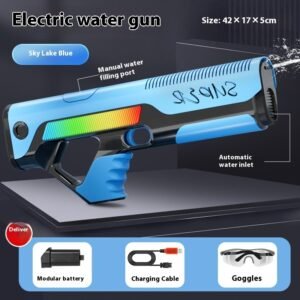 Automatic Water Feeding Pulse Electric Water Gun Toy – Lake Blue