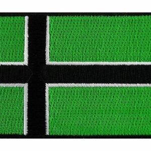 Viking Flag Epaulet Embroidery Velcro Label – Viking Flag Cross Green, 8x5cm