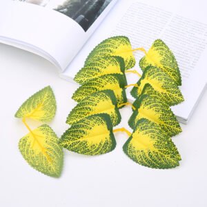 Simulation Leaf Perilla Maple Decoration Diy Scrapbook Shooting Props – 17style, 50PCS