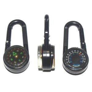 Outdoor Camping Double-sided Climbing Button Carabiner ”needle With Thermometer