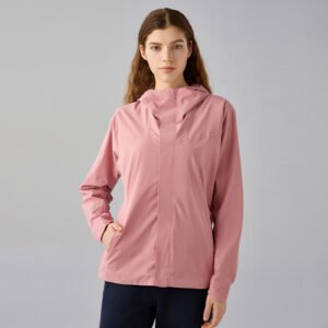Autumn Winter Wool Lined Warm Soft Shell Jacket Windproof Safety Reflective Tape Breathable – Fall Cherry Pink, S