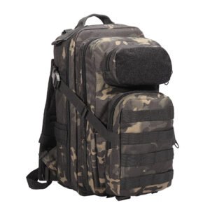 Tactical Backpack Outdoor Mountaineering Hiking CS Army Fan 3P Attack Backpack – Black CP camouflage, 30L