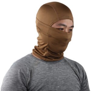 Solid Color Quick-drying Breathable Mask Tactical Protective Headgear Outdoor Cycling Full Face Protection – Gray Brown, Free Size