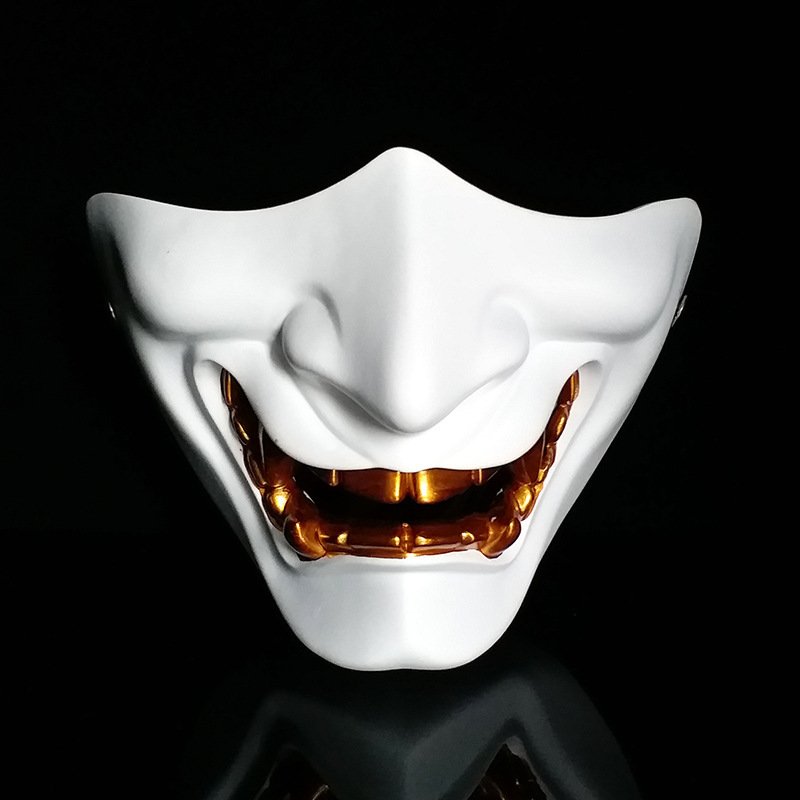 Halloween Prajna Mask Half Face Resin Horror Tactics - Image 2